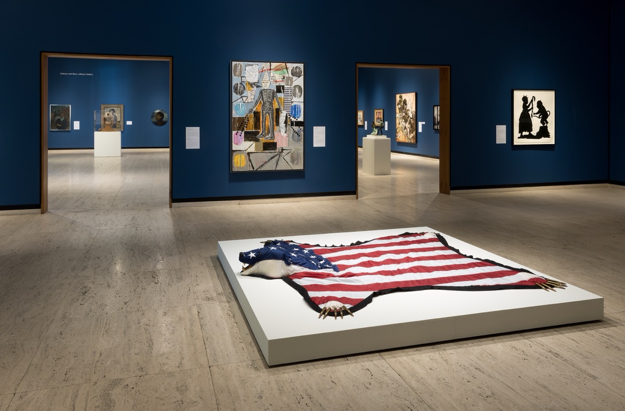 Paintings on view in the exhibition "Hyphen American: Intersections of Identity."